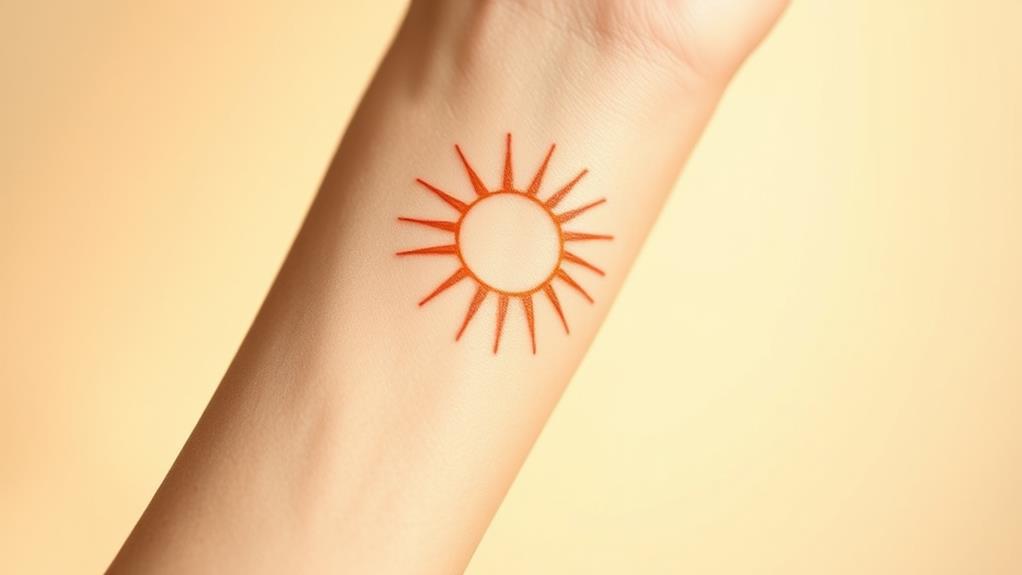 minimal sun rays tattoos