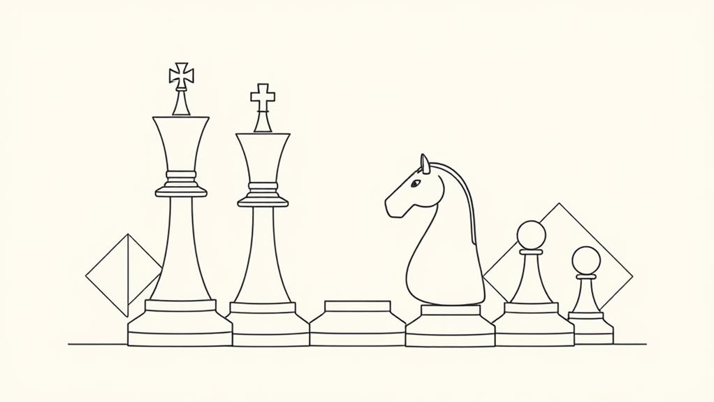 minimalist chess piece illustrations