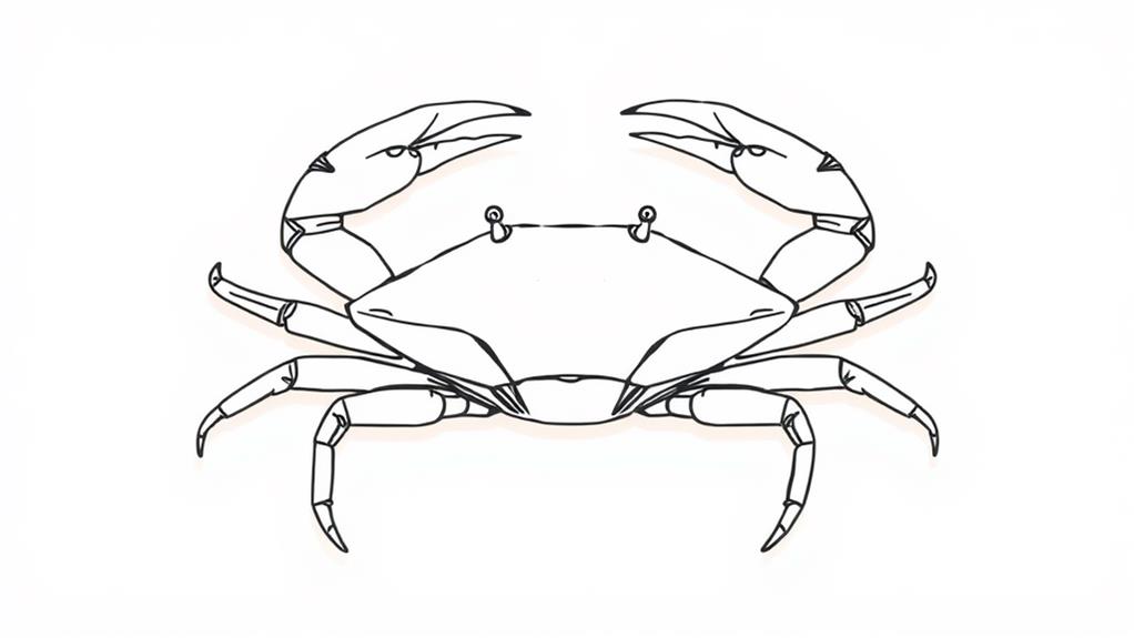 minimalist crab line drawings