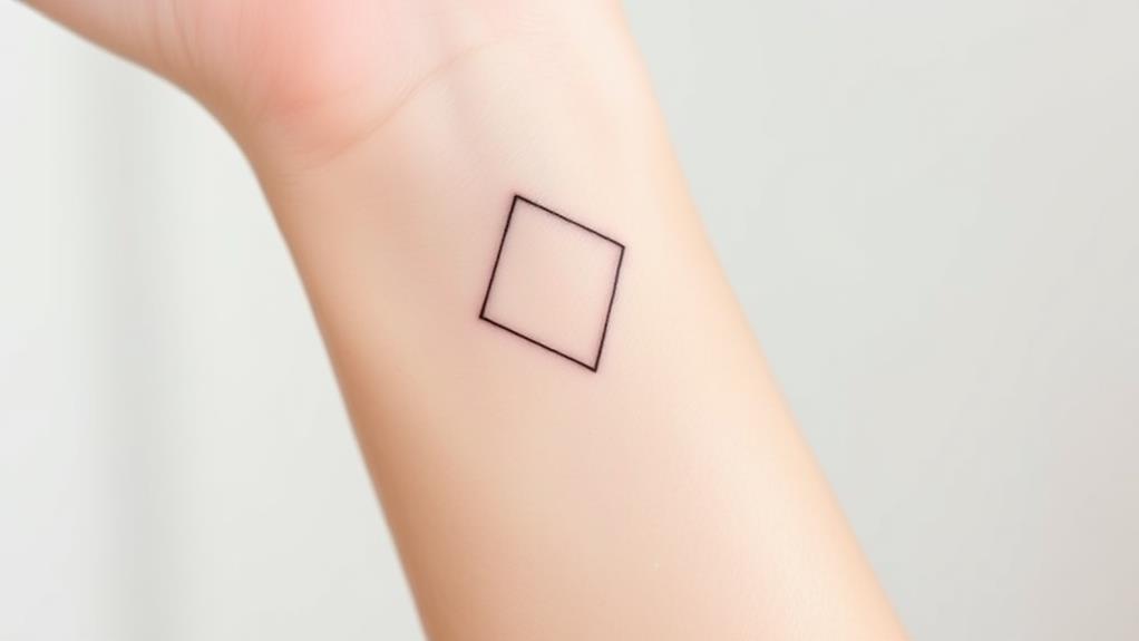 minimalist diamond shape outline