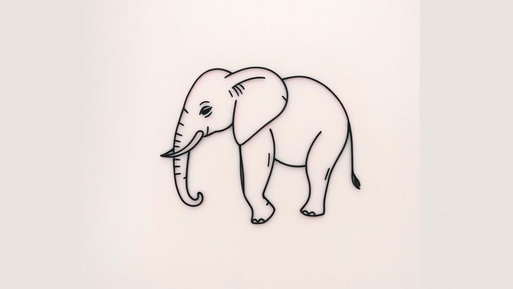 minimalist elephant outline art