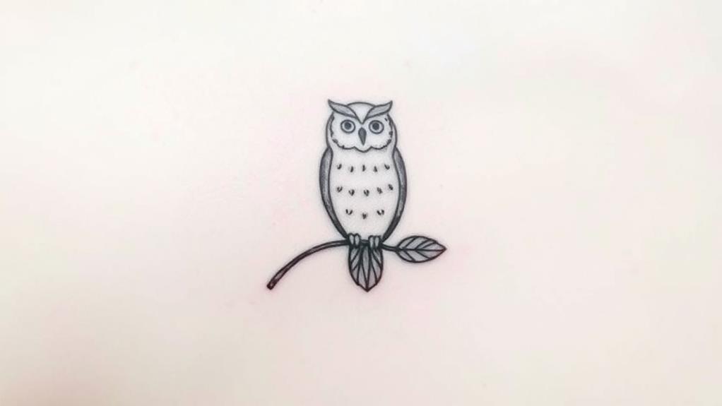 minimalist feathered owl design