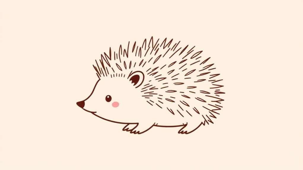 minimalist hedgehog line art