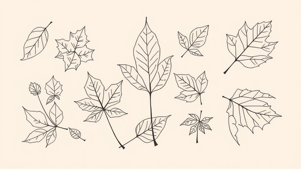 minimalist leaf line art