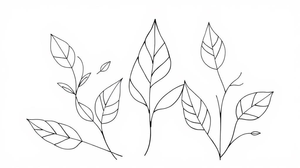 minimalist leaf outline design