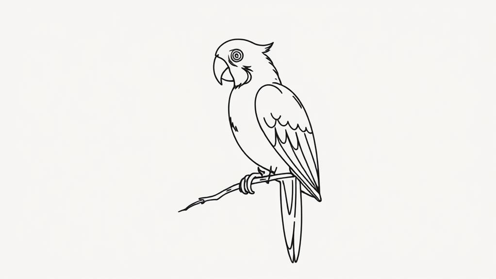 minimalist parrot line drawings