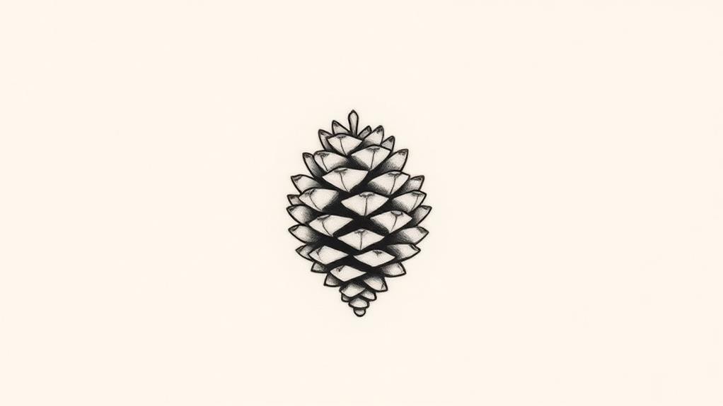 minimalist pine cone design