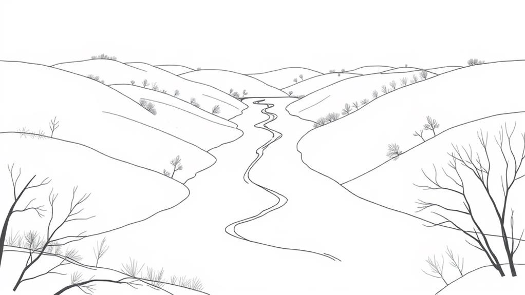 minimalist river scenery art