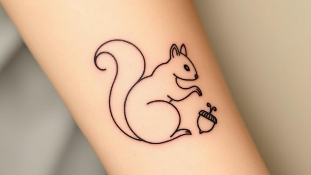 minimalist squirrel line drawings