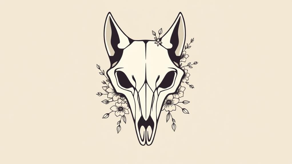 minimalist wolf skull art