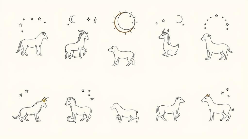 minimalist zodiac animal art