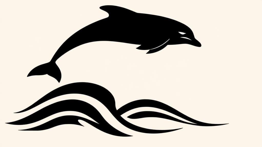 minimalistic dolphin outline