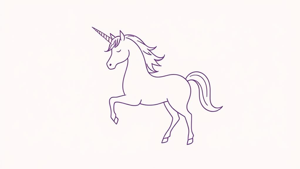 minimalistic unicorn drawing