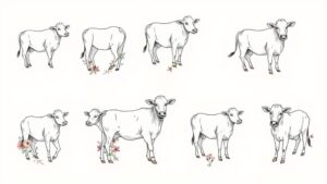 moo tiful minimal cow tattoos