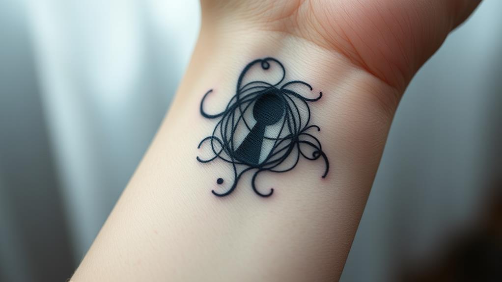 mysterious minimal keyhole tattoos