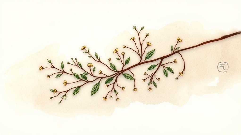 nature inspired minimal branch tattoos