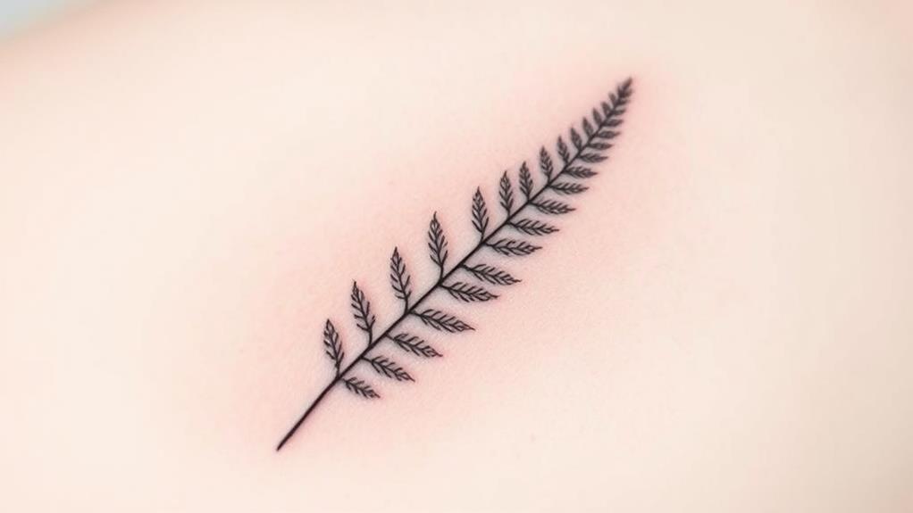 negative space fern tattoos