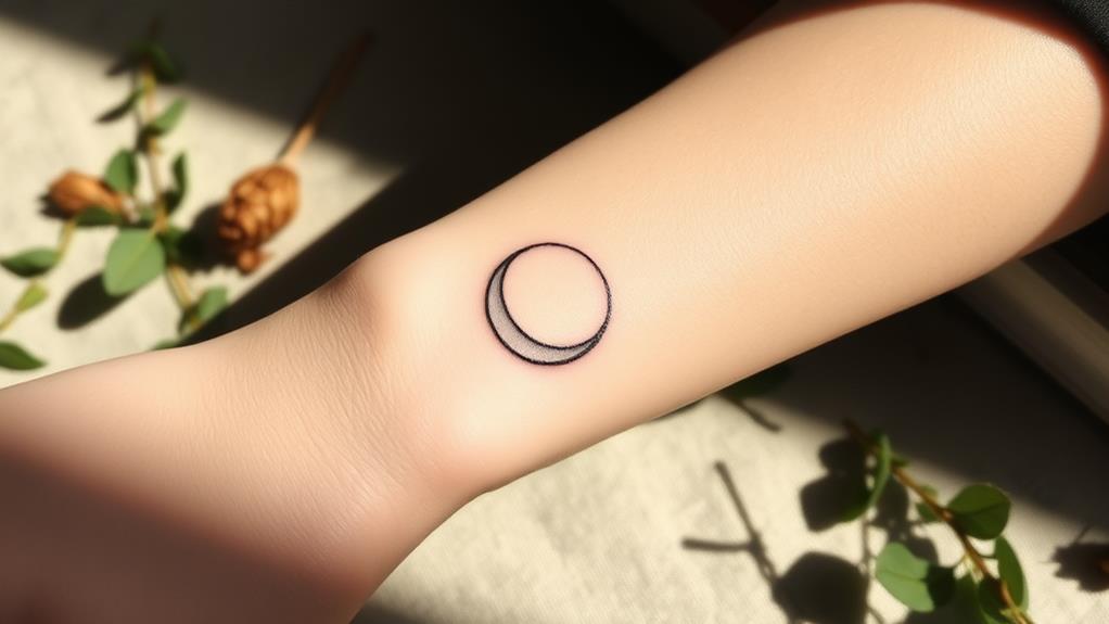 new moon subtle outline