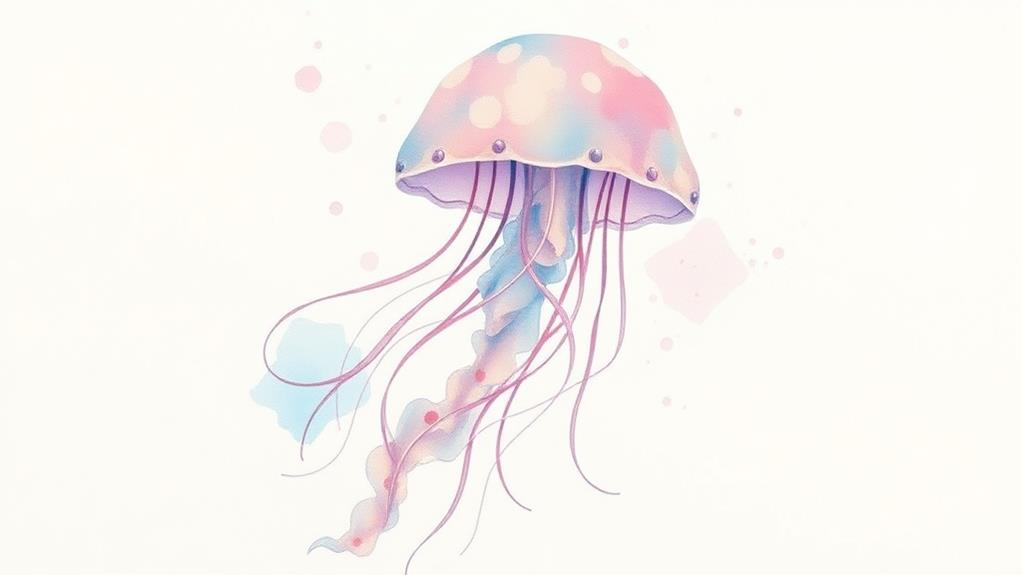 pastel hued jellyfish display