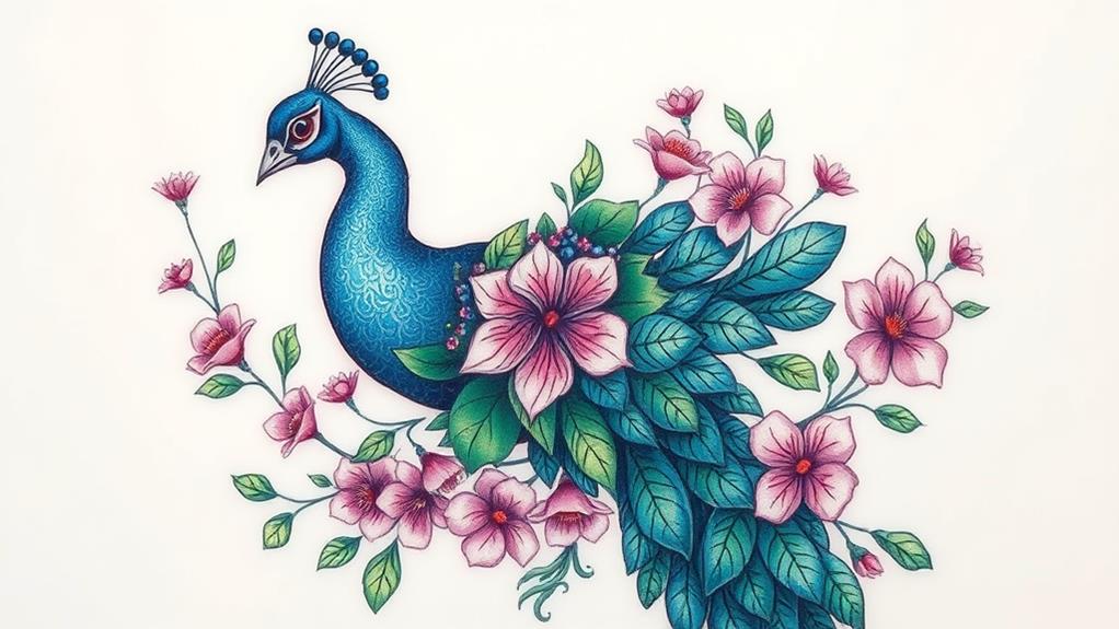 peacock inspired floral designs