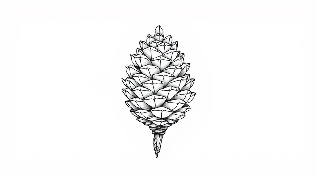 pine cone line art