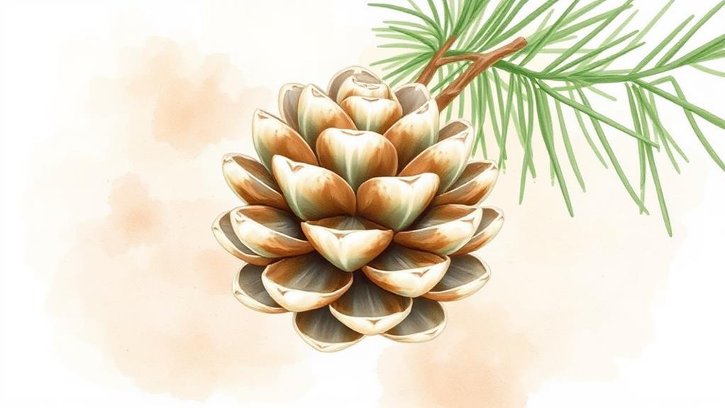 pine cone watercolor painting