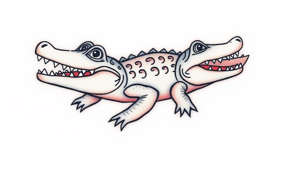 playful crocodile illustration outline