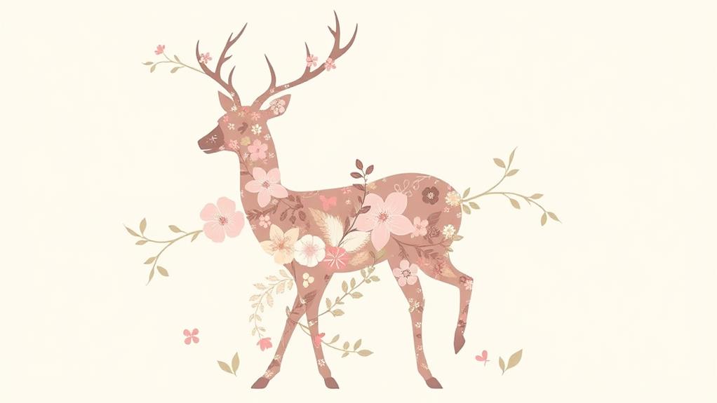 playful deer design elements