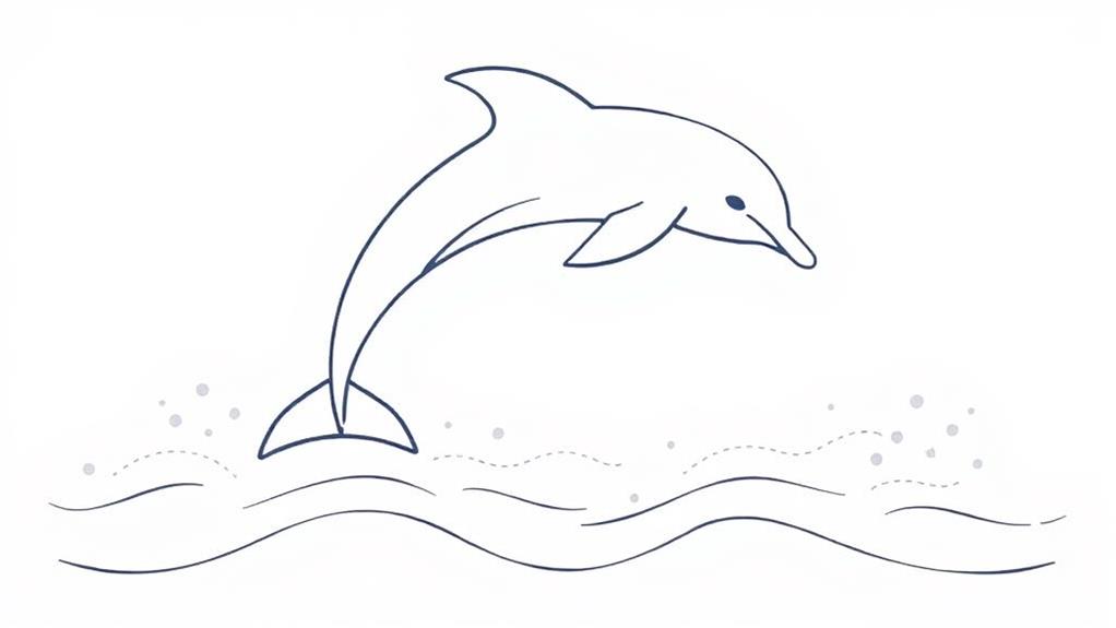 playful dolphin minimal tattoos