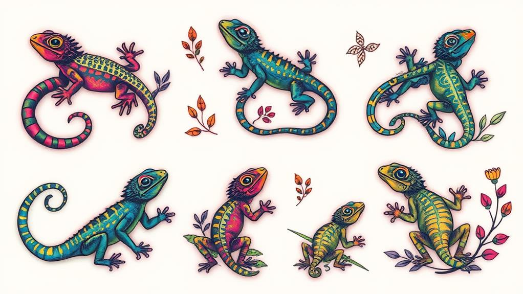 playful reptile ink designs