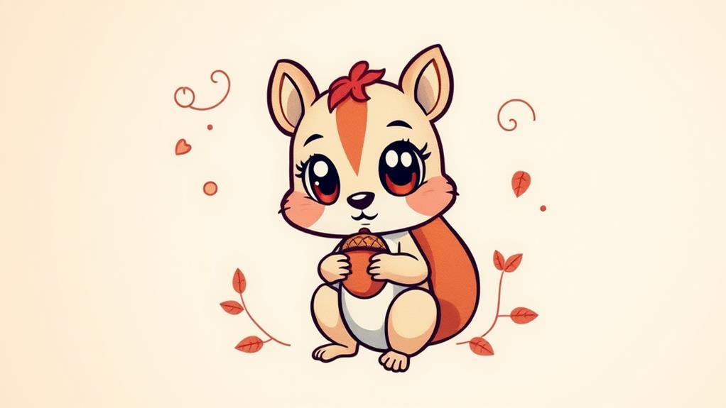 playful squirrel cartoon artwork