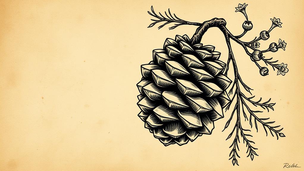 retro pine cone design