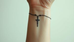 sacred minimal rosary tattoos