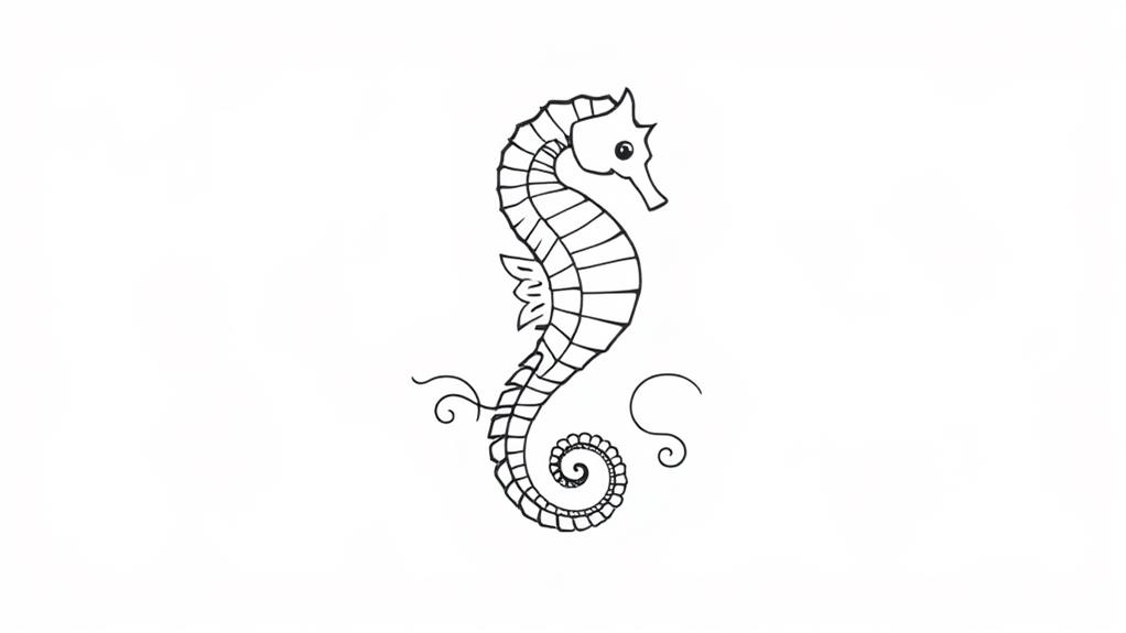 seahorse art in negative space