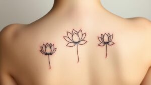 serene minimal lotus tattoos