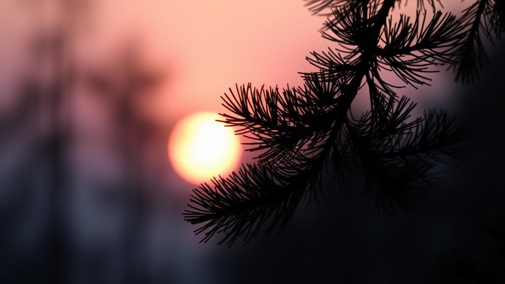 silhouette of pine tree