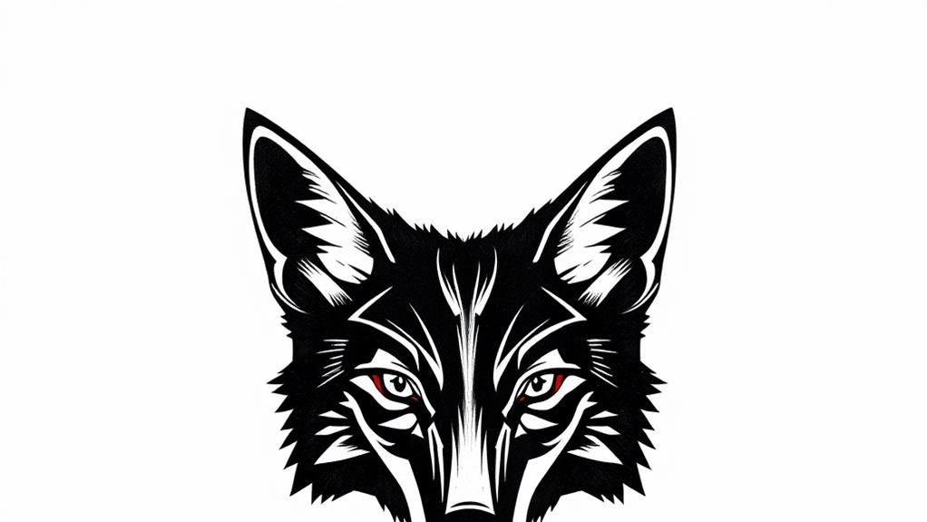 simple coyote facial design