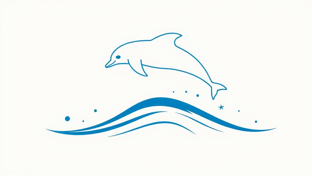 simple dolphin line art