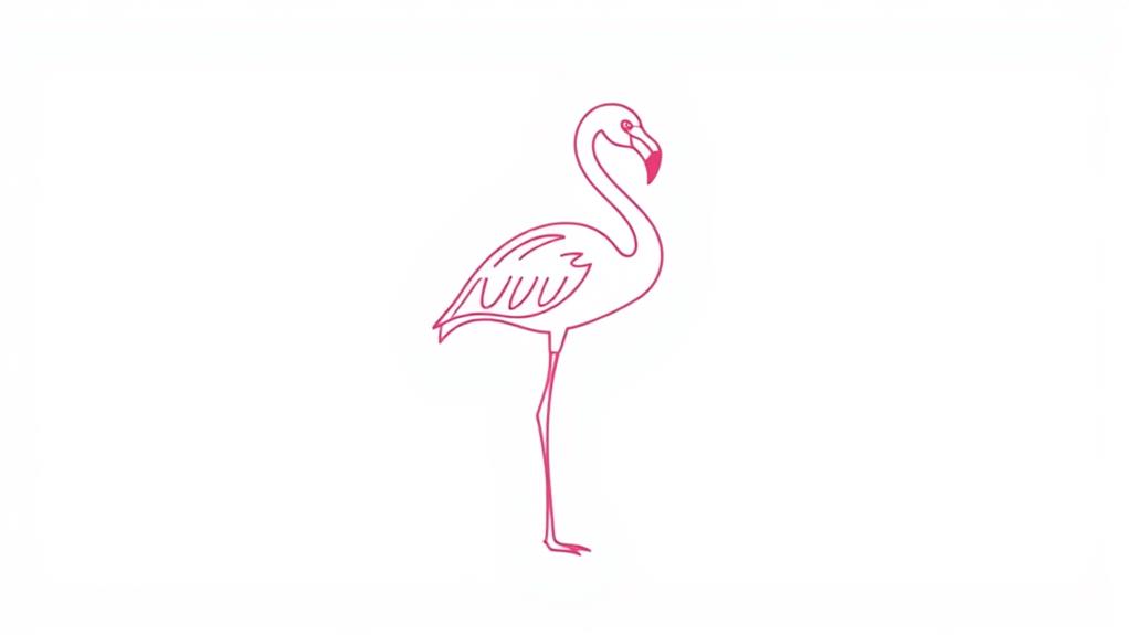 simple flamingo line art