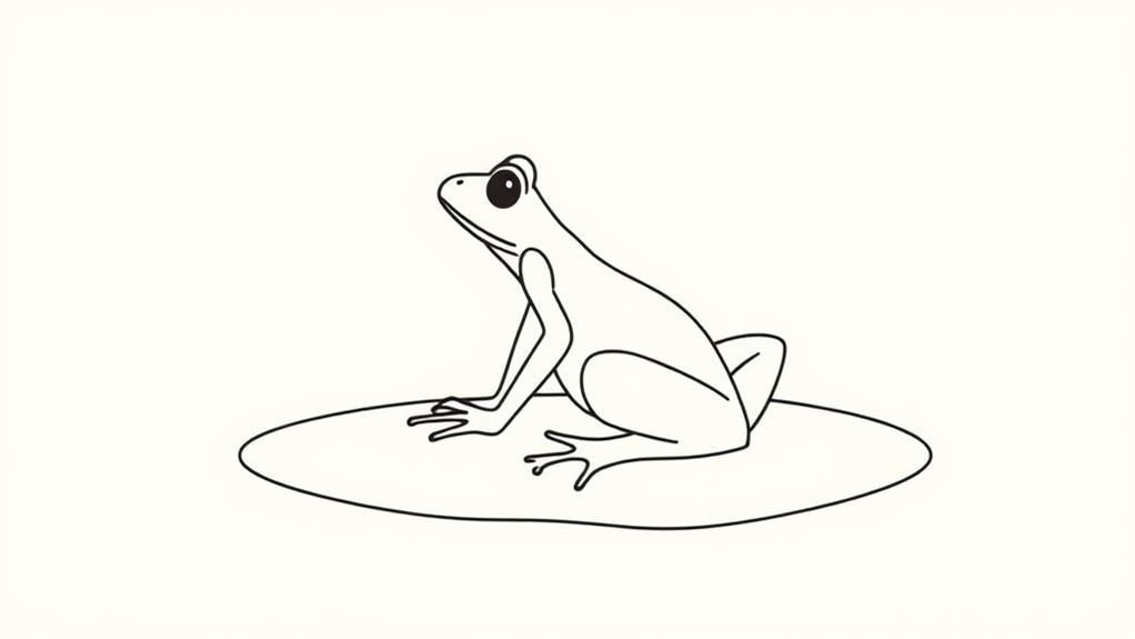 simple frog line drawing