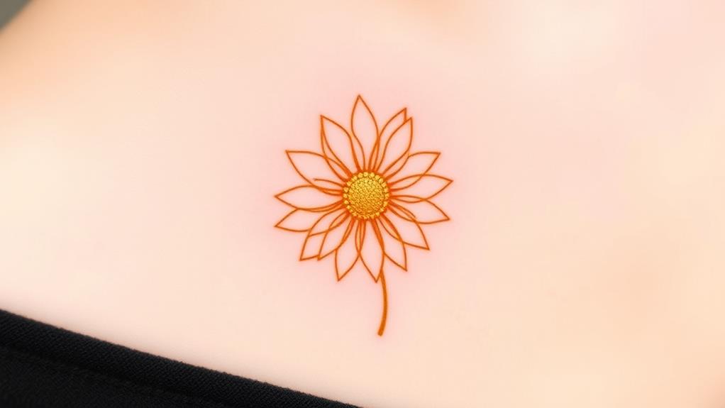 simple sunflower ink design