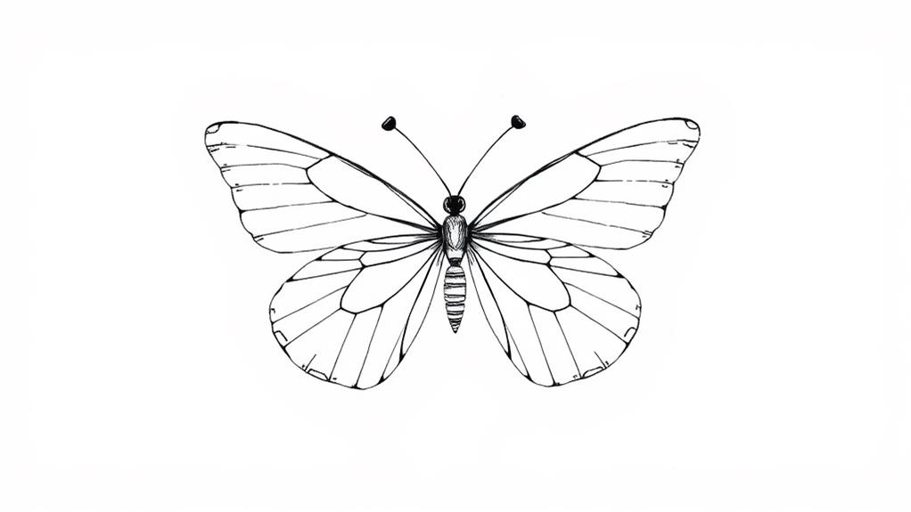 simplistic butterfly art design