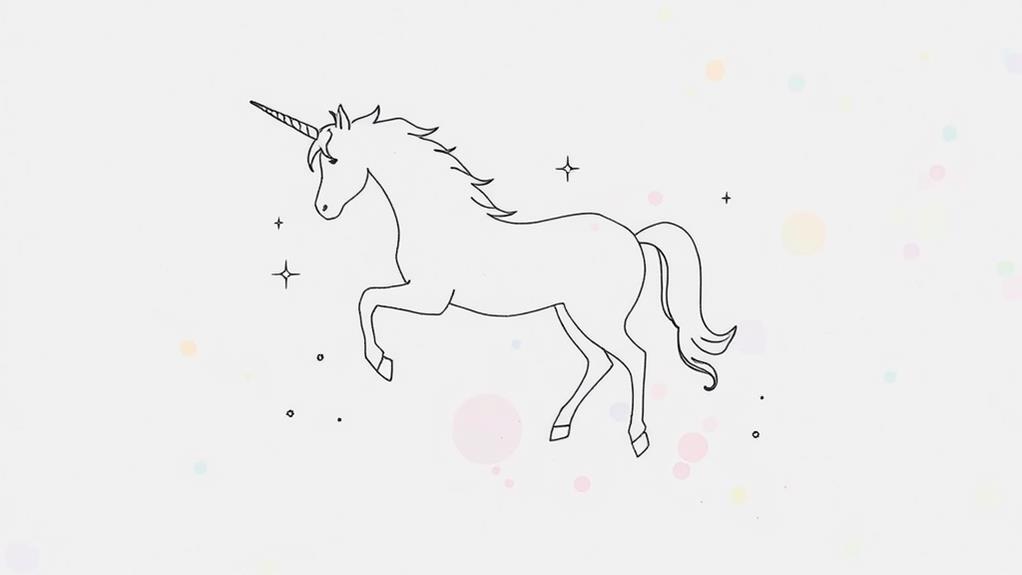 simplistic unicorn outline design