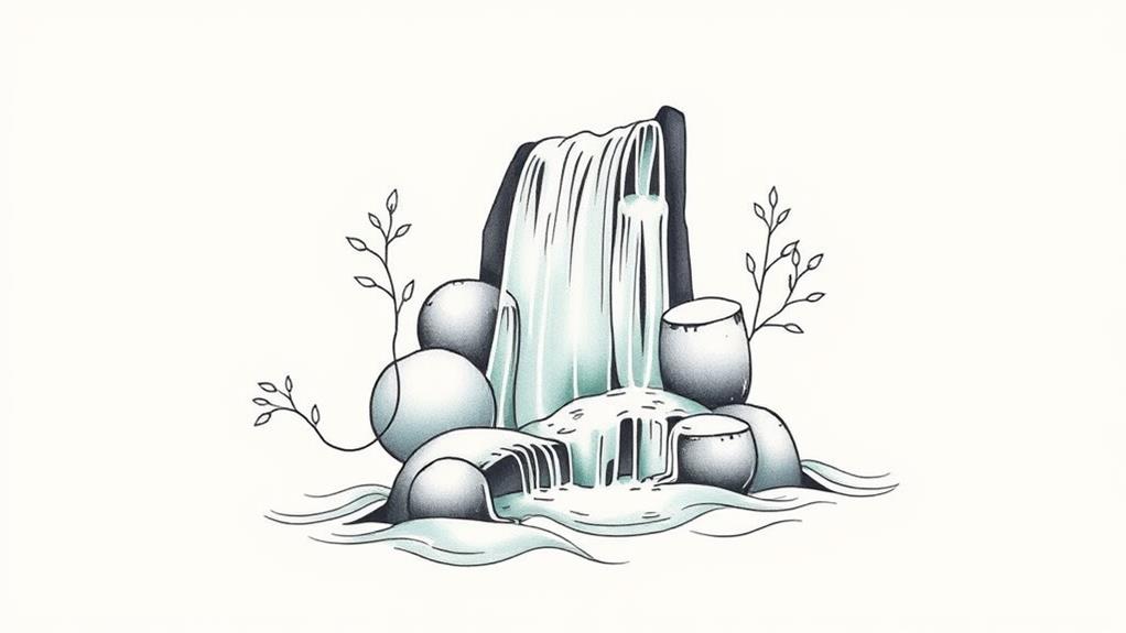 simplistic waterfall artworks design