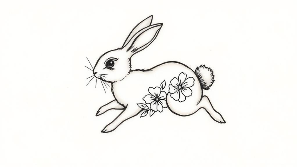 single line rabbit design