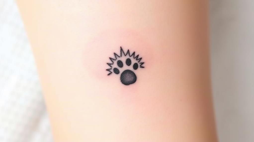 small hedgehog paw mark