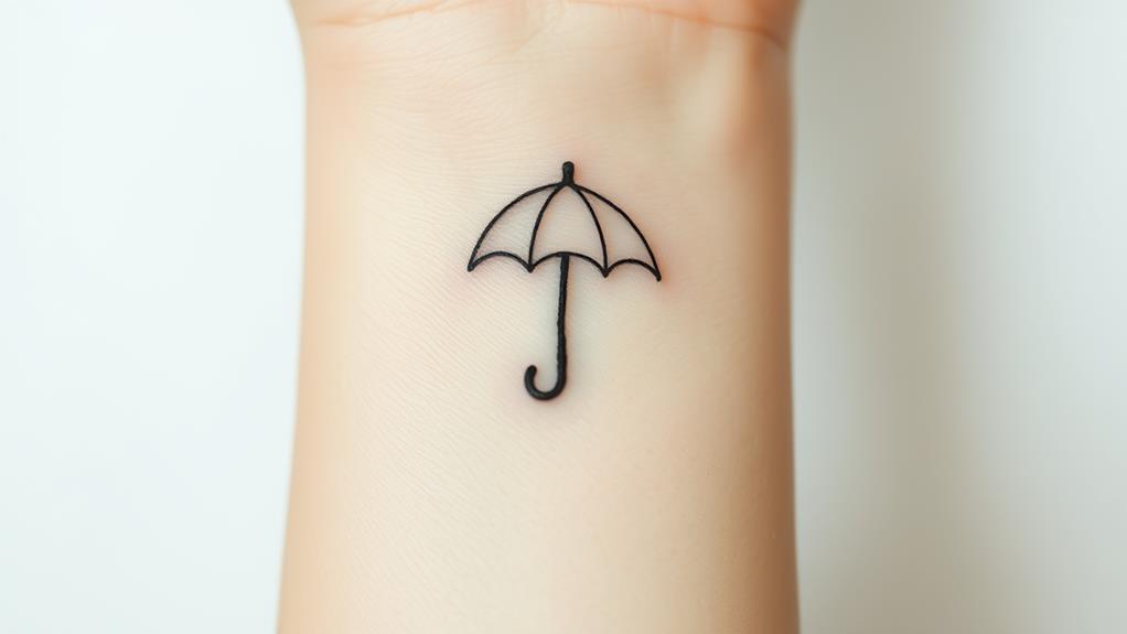 small umbrella ink design