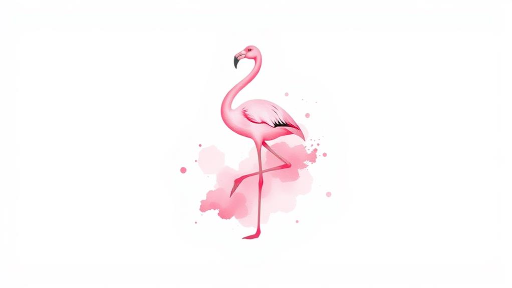 stylish flamingo outline design