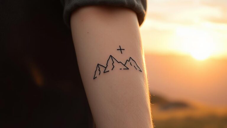 stylish minimal mountain tattoos