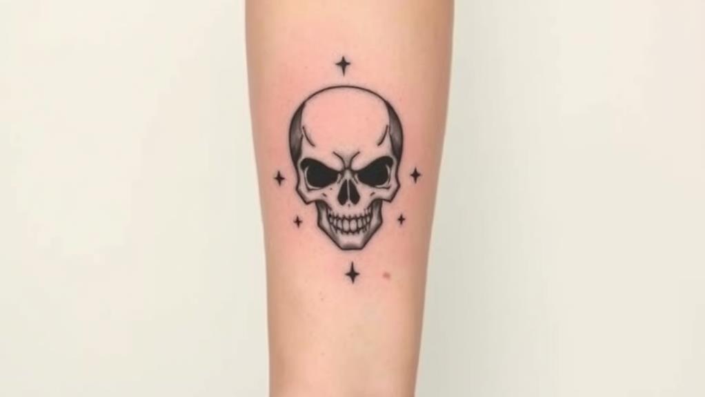 stylish minimalist skull tattoos